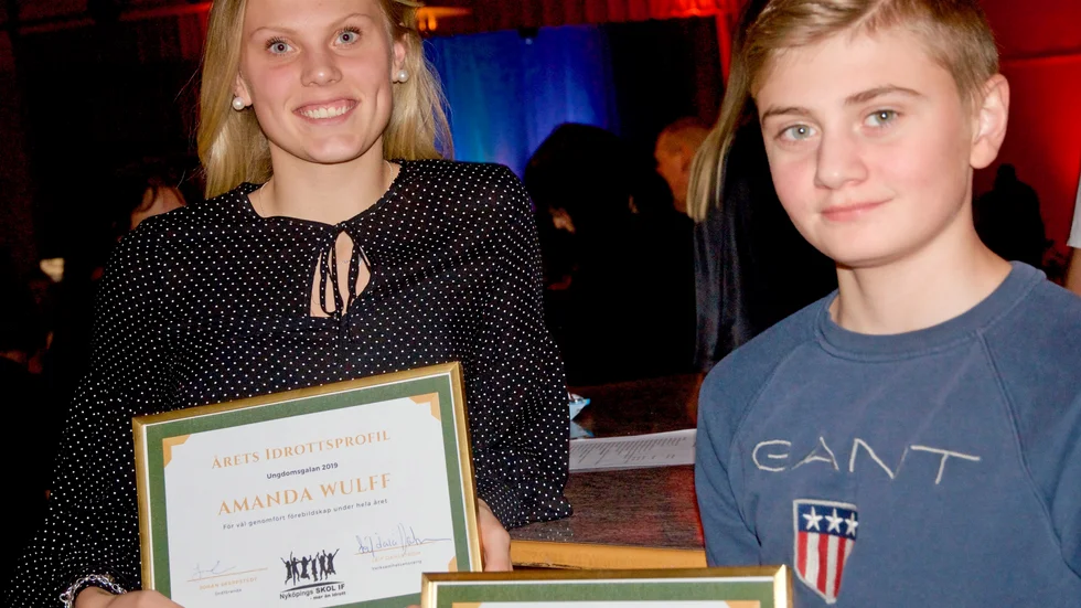 Amanda Wulff och Norton Andreasson vann idrottspriserna vid den välarrangerade Skol IF-galan på Träffen.