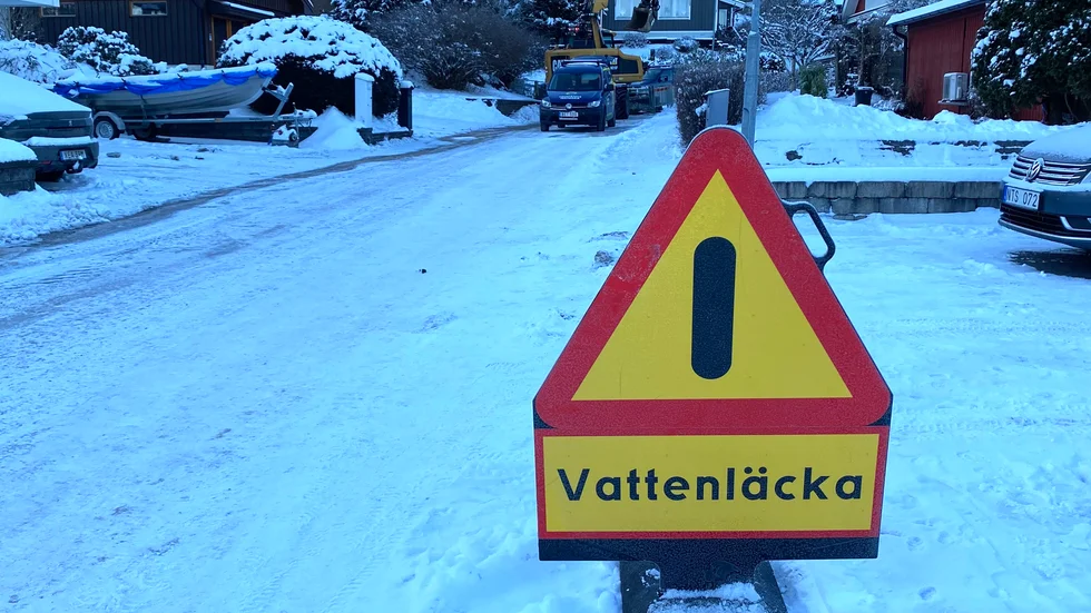 Vattenläckan har inträffat i Sunderbyn. Det här är en arkivbild från en helt annan adress.