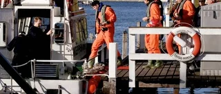 På räddningsövning med helikopter