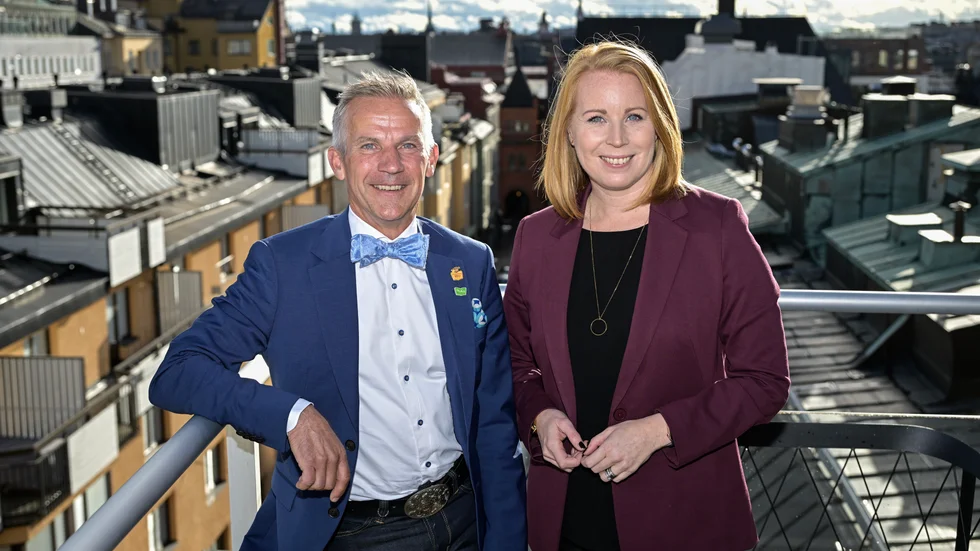 Astrid Lindgrens världs vd Jocke Johansson tillsammans med Annie Lööf som tar plats i styrelsen för Astrid Lindgrens värld.
