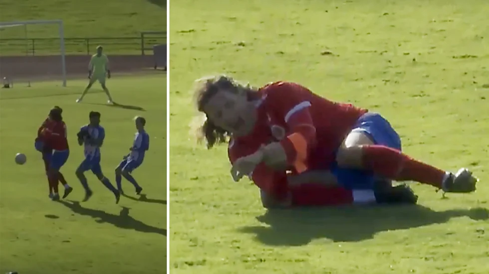 Enis Ahmetovic drabbades av en fraktur i helgens match mot Sleipner. Se otäcka händelsen nedan.