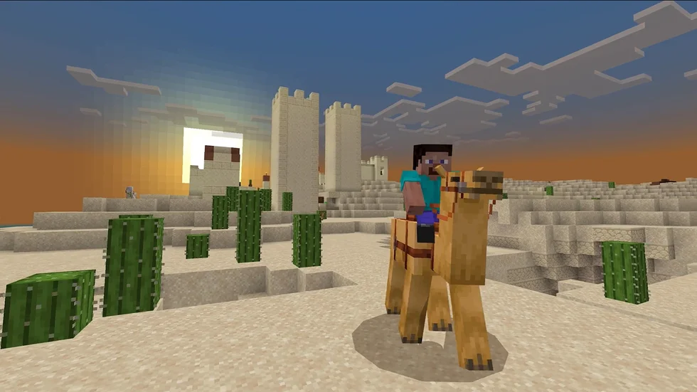 Skärmbild från Minecraft, utvecklat av svenska Mojang. Pressbild.