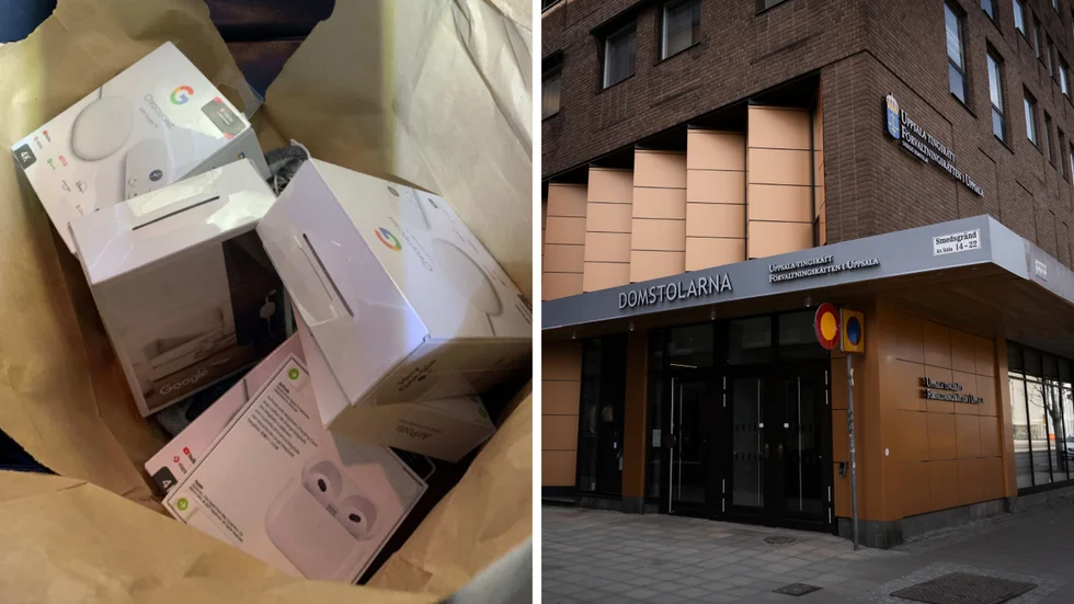 Delar av stöldgodset hittades i en påse i den bil som männens färdades i vid polisens gripande.