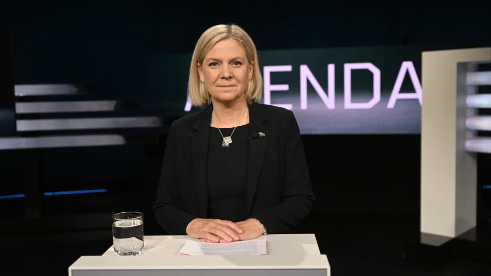 Magdalena Andersson (S) inför SVT Agendas partiledardebatt.