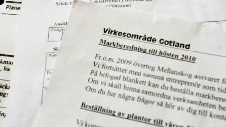 Myndig- ton. Mellanskogs erbjudande om att köpa nya plantor kommer tillsammans med en blankett från länsstyrelsen.