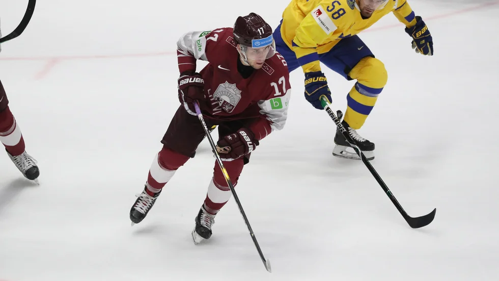 Martins Dzierkals, här i Lettlands landslag, har skrivit på för Skellefteå AIK. 