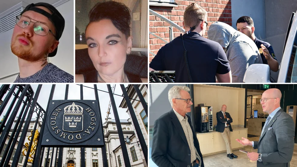Sista striden om knivmordet i Malå. William och Marlene Ahlqvist dömdes den 27 september för knivmordet i Malå. Nu har de överklagat till Högsta domstolen. Den 50-årige mannen har överklagat påföljden han fick för grovt skyddande av brottsling. Deras advokater (från vänster) Ulf Holst, Erik von Ahn och Jens Nyström har nu lämnat in överklagandena. 