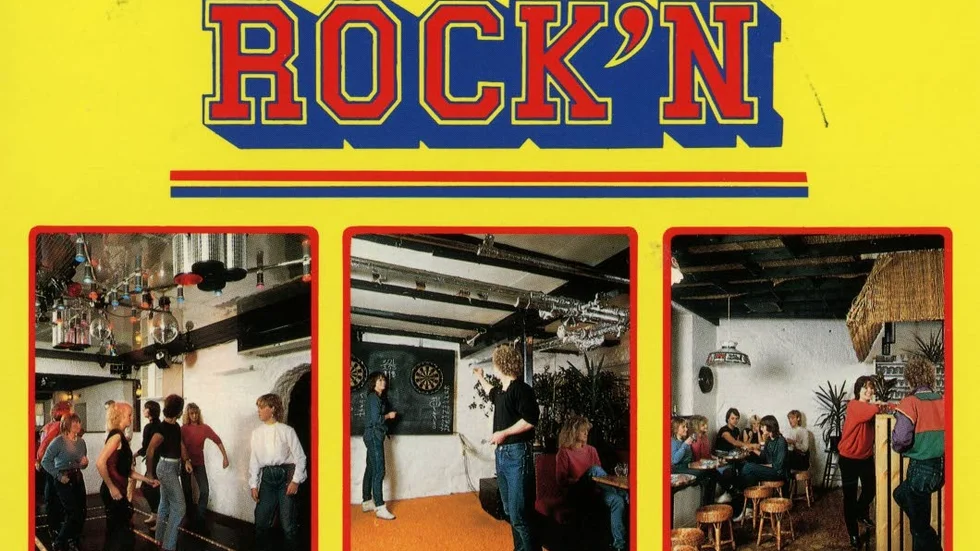 Rock´n roll cirkus. På det tidiga 80-talet låg Rock´n i Akantus lokaler vid S:t Hansplan. Vykort från Immenco med foton av Calle Brobäck.