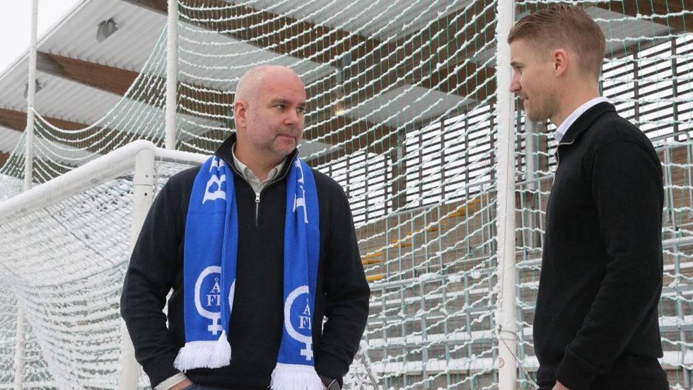 Nye ÅFF-tränaren Robert Axelsson till vänster och sportchefen Pierre Johansson till höger.