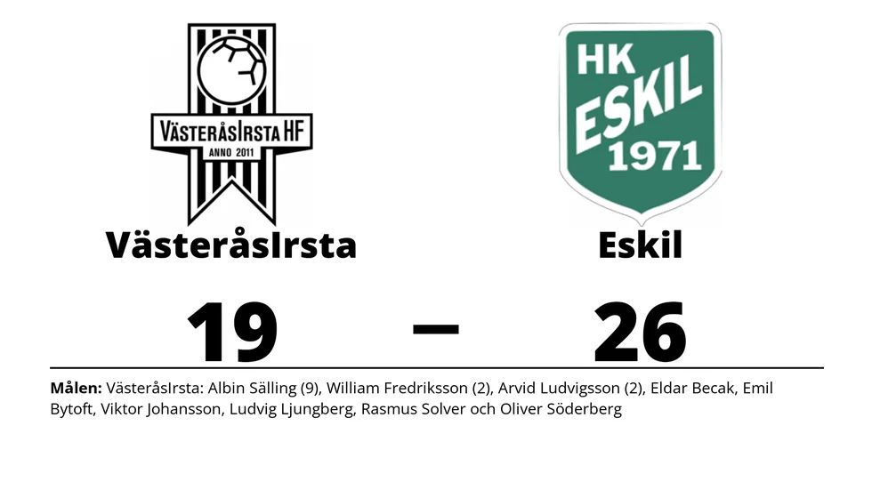VästeråsIrsta HK förlorade mot HK Eskil