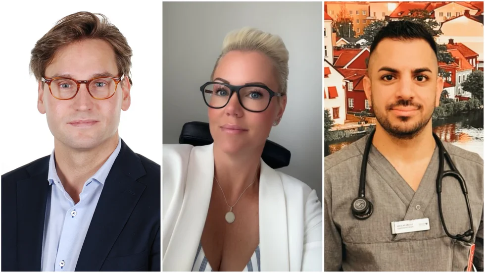 Erik Rask, VD MedBeat, Caroline Wiik, Verksamhetschef, Vårdcentralen Smeden och Nikolas Abadji, Medicinskt Ledningsansvarig Läkare, Vårdcentralen Smeden.