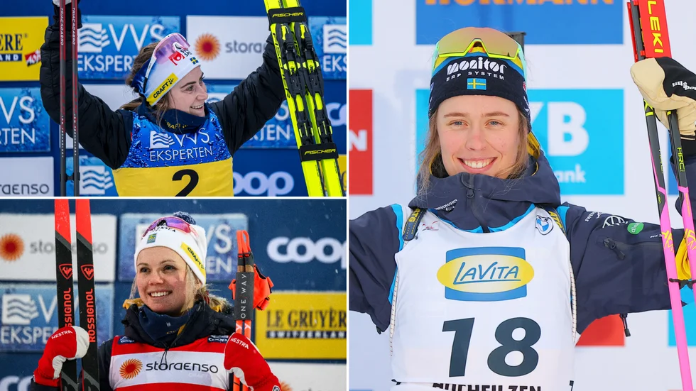 Alla på E - Piteås Ebba Andersson, Emma Ribom och Elvira Öberg toppar varsin disciplin när världscupen tar julledigt.