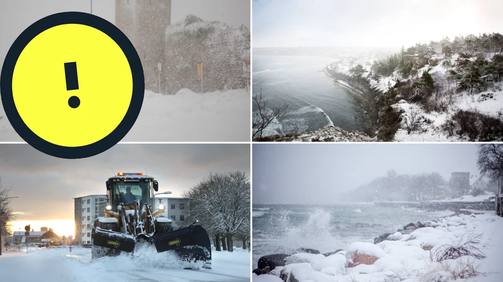 SMHI har utfärdat en varning för vind och snöfall över Gotland.