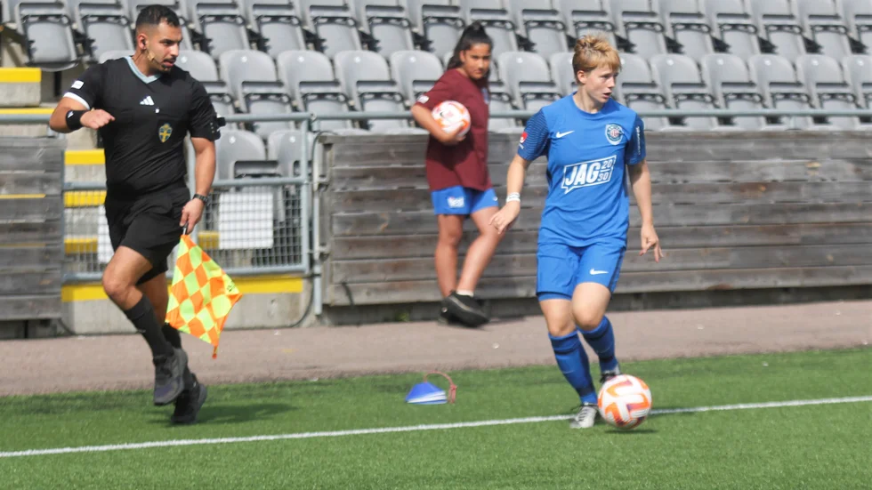 Fiona Eriksson gjorde en mäktig prestation när United tog ledningen för tredje gången borta mot Jitex. (arkivbild)