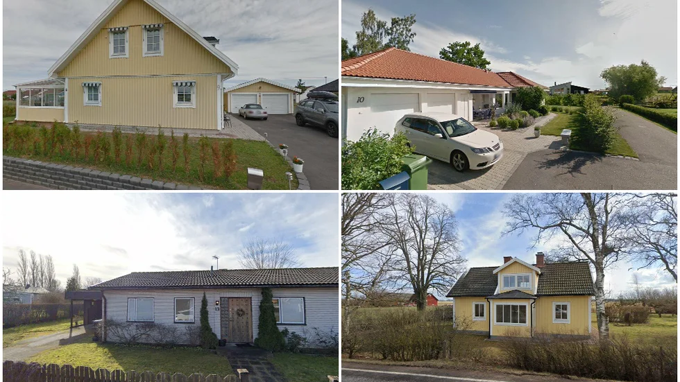 Hedvig Eleonoras Gata 9, Skinnarängsvägen 10, Svelviksvägen 13 och Herrestad 129