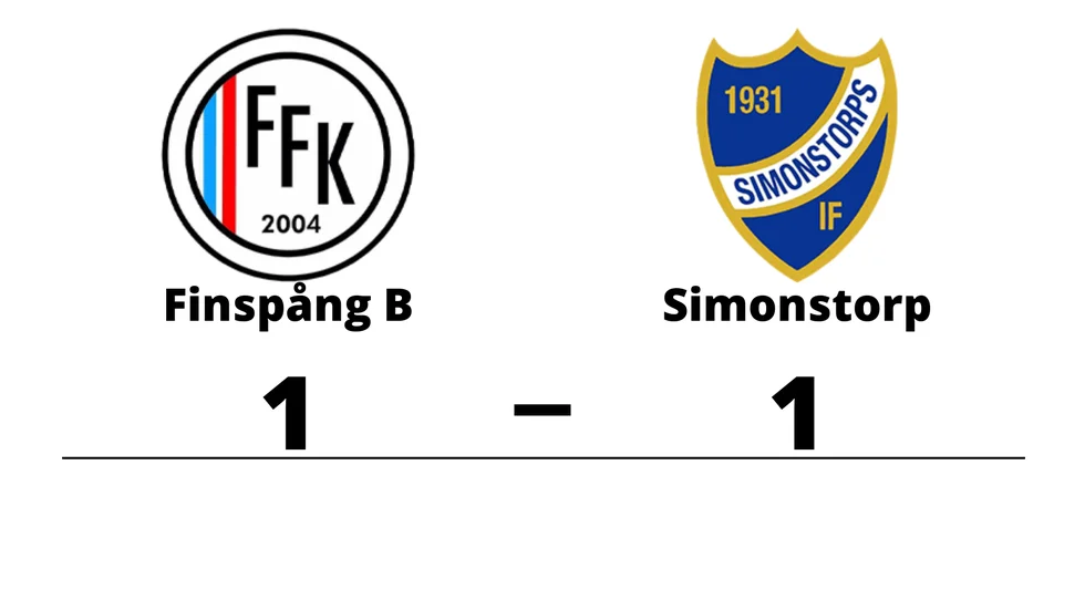Finspångs FK B spelade lika mot Simonstorps IF