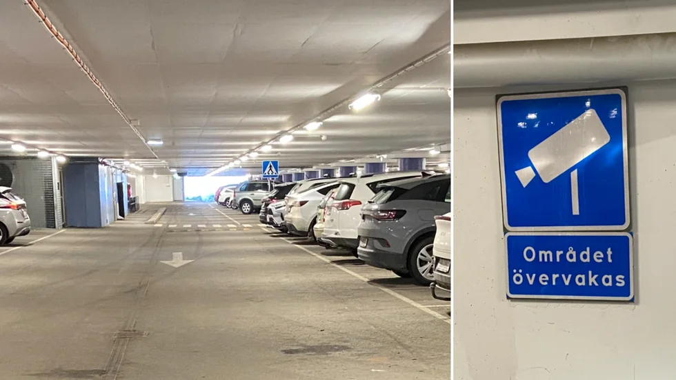 Resecentrums parkeringsgarage i Strängnäs. Men just nu fungerar inte övervakingen.