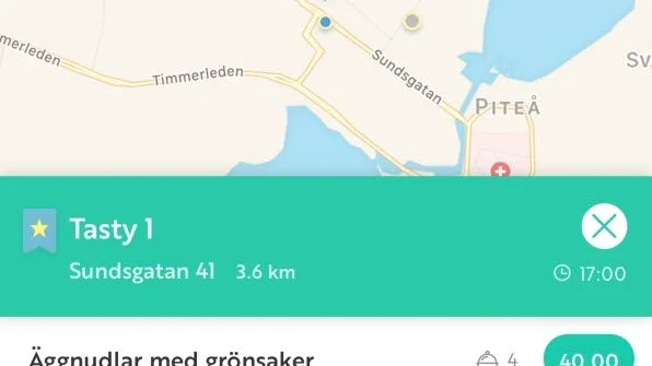 KARTA. En karta visar vägen till restaurangen.