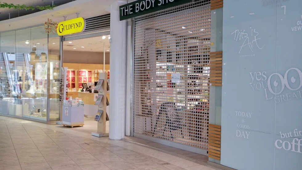 Stängt. The Body shop i Gallerian har gått i konkurs.