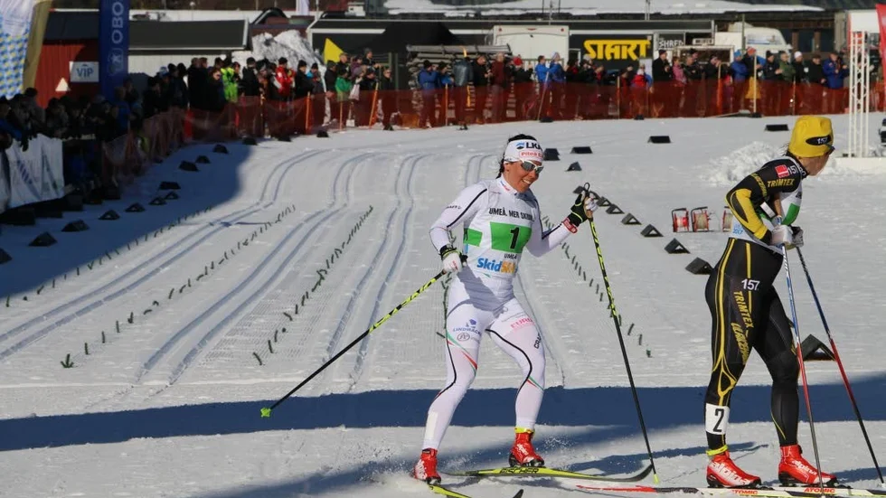 VINNARE. Charlotte Kalla vann SM-guld i 30 km fritt i överlägsen stil.