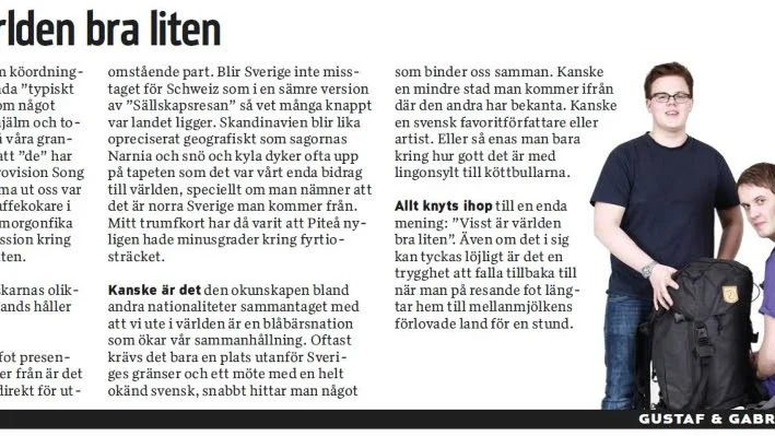11 maj 2012. Efter att Gustaf slutat på redaktionen gjorde come-back och skrev en resekrönika.