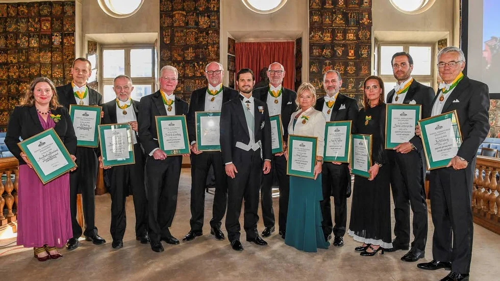 2019 års mottagare av Näringslivsmedaljen. Ayad Al-Saffar, Axcent of Scandinavia/Ur & Penn, Upplands Väsby, Björn Brandt och Sten Brandt, Bröderna Brandt Bil, Uddevalla, Fredrik Lundberg, L E Lundbergföretagen, Stockholm, Björn Löfstedt, Index Braille, Gammelstad, Maud Spencer, Svalson, Öjebyn, Charlotta och David Zetterström, Fabrique, Stockholm, samt till Bo Hilleberg, grundare av Hilleberg the Tentmaker, Östersund (ej närvarande).Fostrargärningsmedaljer delades ut till Anna Rosling Rönnlund och Ola Rosling, Gapminder.