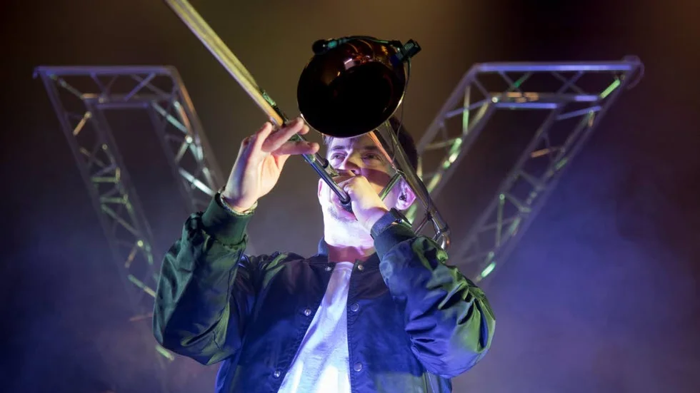 Daniel Fraenckel på trombon.