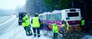 Kunde inte 
hålla bussen 
kvar på vägen