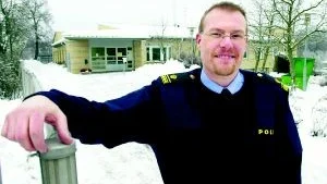 I går gjorde Tony Georgson sin första arbetsdag som närpolischef i Finspång.  
FOTO: NICLAS SANDBERGa