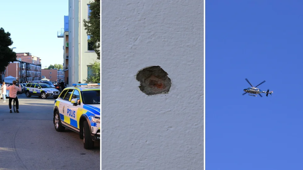 Polisen hittade skotthål efter skjutningen i Gränby i slutet av juli 2020. 