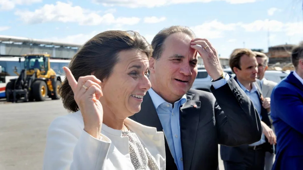Klimatminister Isabella Lövin (MP) och statsminister Stefan Löfven (S) var på plats.