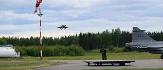 Jas Gripen skadat på Långnäsfältet
