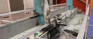 Sporthallen brand och vattenskadad