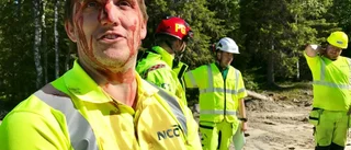 Blodigt allvar på olycksövning