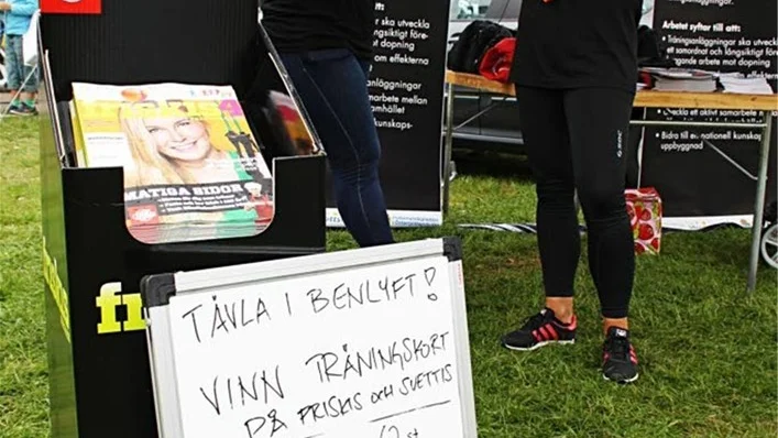 62 benlyft var rekordet vid lunchtid på lördagen. Tävlingens pris? Träningskort på ett gym.
