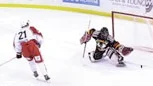 Hästens Jimmie Ericsson missade straffen som kunde givit Norrköpingslaget en poäng i matchen mot Malmölaget Pantern. I stället blev det 4-5 till bortalaget.
FOTO: ROBERT SVENSSON