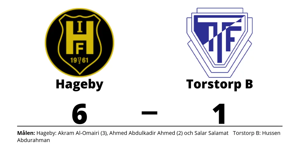 Hageby IF vann mot Torstorps IF B