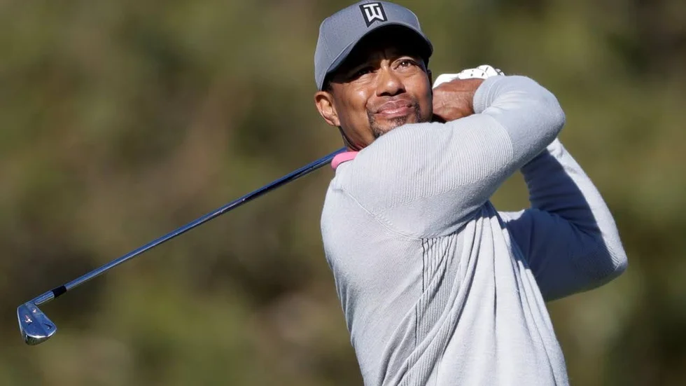 Tiger Woods vid senaste comebacken för snart ett år sedan. Arkivbild.