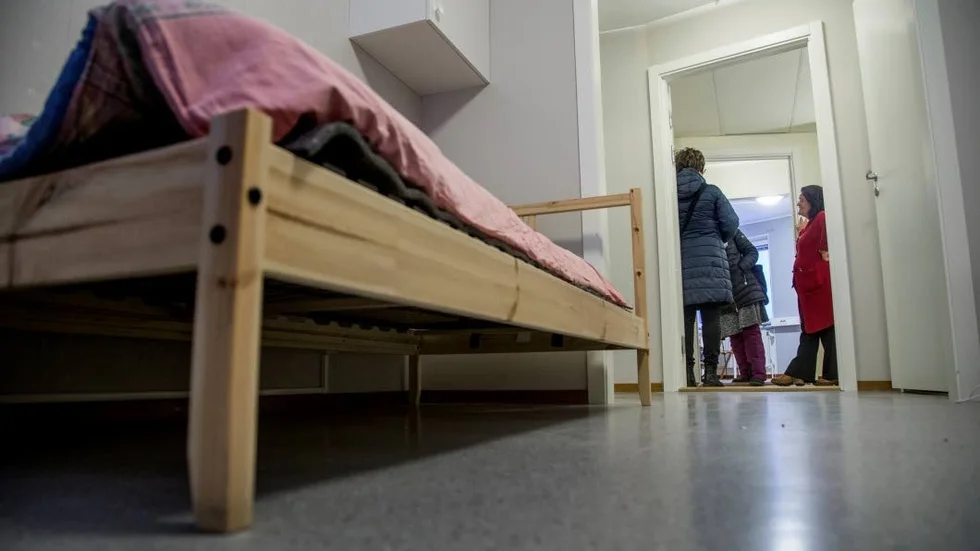 Så här ser ett av rummen på natthärbärget ut.