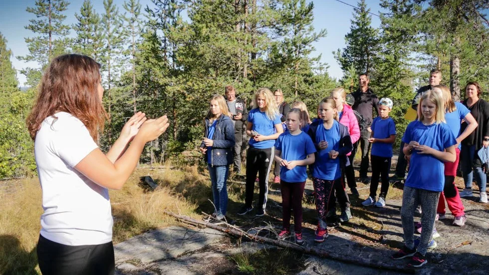 Diabetesläger. Med på lägret var 14 barn och minst en av deras föräldrar.