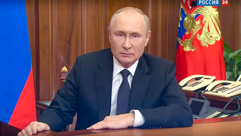 Rysslands president Vladimir Putins tal, som tolkas som eskalerande, den 21 september.