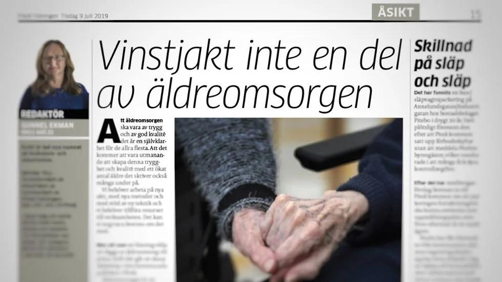 Håkan Johansson (M) skriver en replik insändaren om vinstjakt i äldreomsorgen.