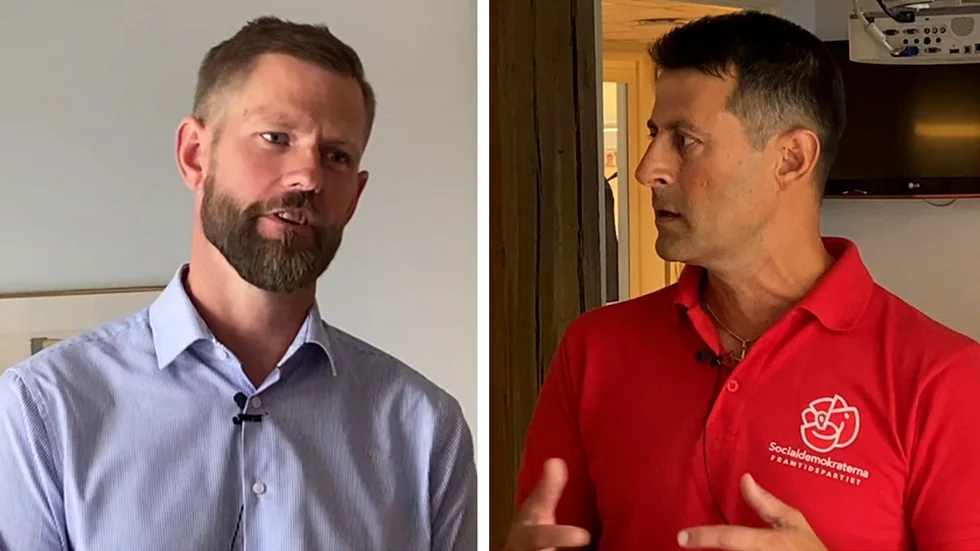 Mark Henriksson (M) möter Elias Georges (S) i en duell.