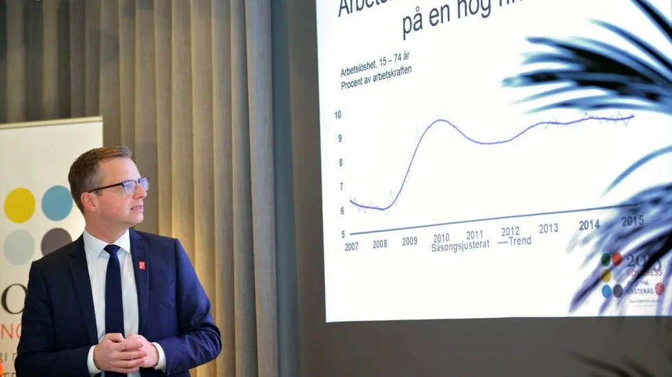 Får stöd. Näringsminister Mikael Damberg kommer att vara flitigt i elden när S-kongressen diskuterar arbete och framtid.