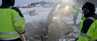 Stor vattenläcka i den stränga kylan