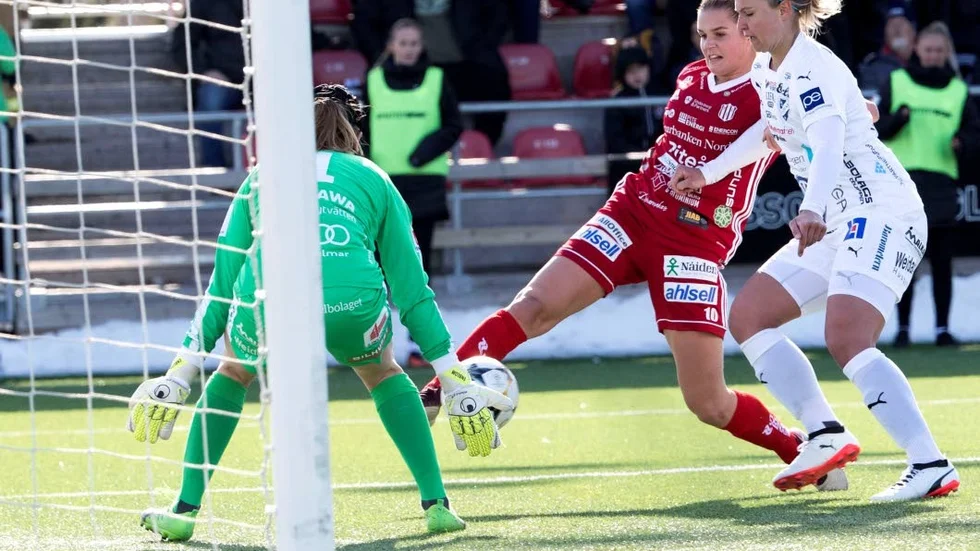 Andrea Norheim gjorde mål förra gången Piteå mötte Kalmar. (Arkivbild)