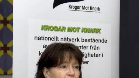 Går du till någon av krogarna som är med i nätverket Krogar Mot Knark kommer du i helgen att få se mycket av utropstecken-symbolen. Det lovar Christina Söderberg, samordnare för den drogförebyggande verksamheten.Foto: Mikael Rogestrand
