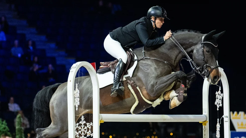 Erika Lickhammer van Helmond med sin stjärnhäst Comme Tessa VHL under Sweden International Horse Show.