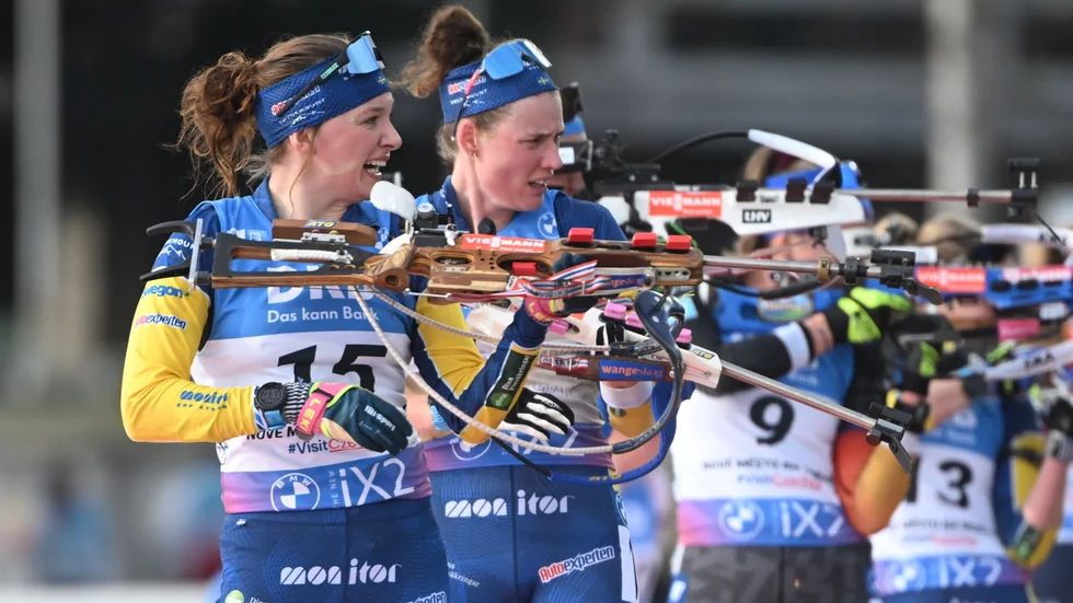 Linn Perssons och Hanna Öbergs skidskyttetävlingar i OS 2026 sänds i TV4. Arkivbild.