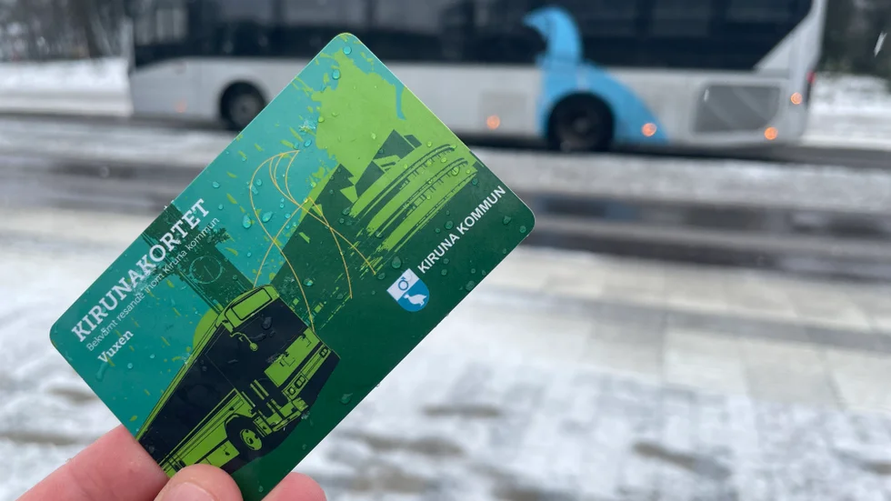 Gratis buss i snöslasket. 